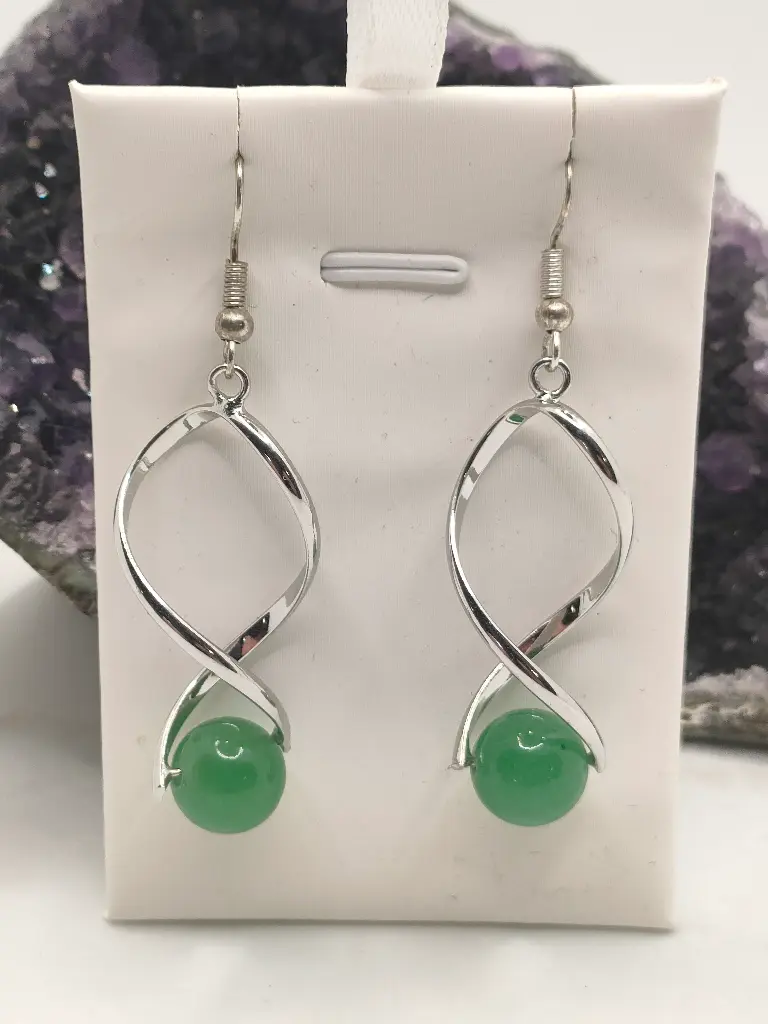 Boucles d'Oreilles en Aventurine Verte