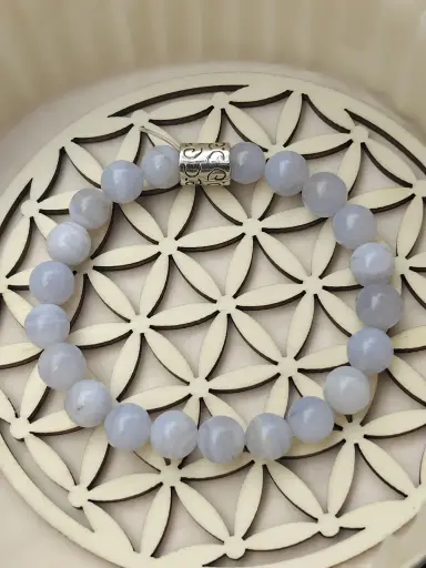 Bracelet en Calcédoine Bleu